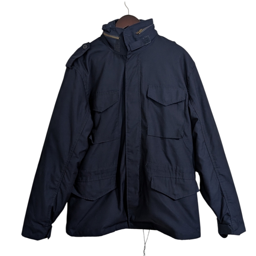 Brandit M65 Standard Field Jacket Navy Blue Mens Size L Stowaway Hood NWT